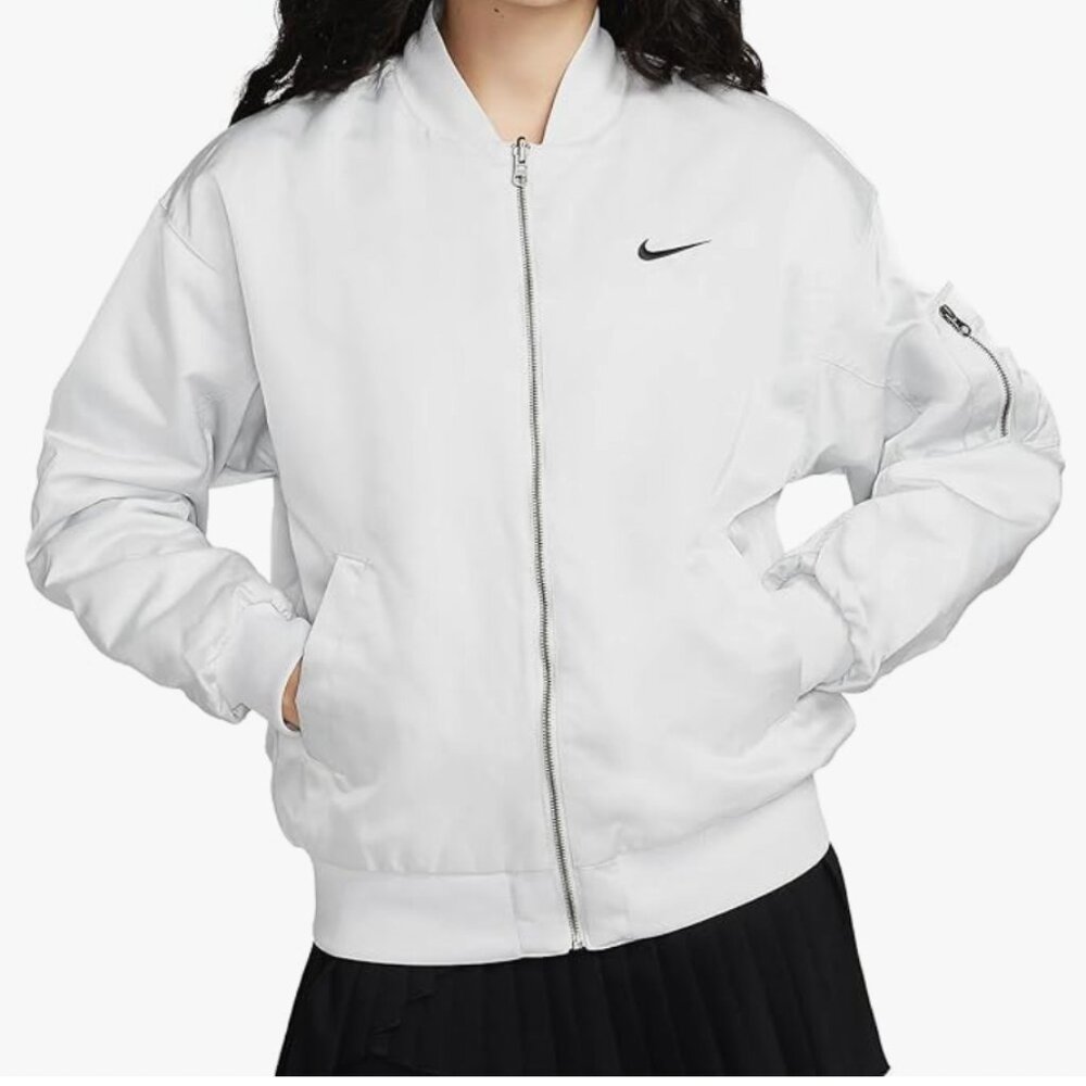 Nike Sportswear Women's Reversible Loose Fit Varsity Bomber Jacket, size XS/S